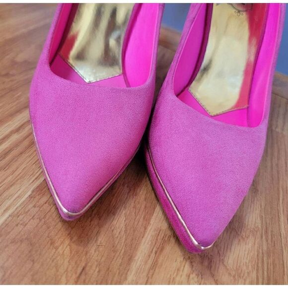 Ted Baker Lziblf Pointed-Toe Pump Fuchsia Suede Fabric 9.5 - Picture 3 of 8